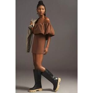 NWT Anthropoloie Nikita Mhaisalkar Off-The-Shoulder Bubble Mini Dress XL #MC415